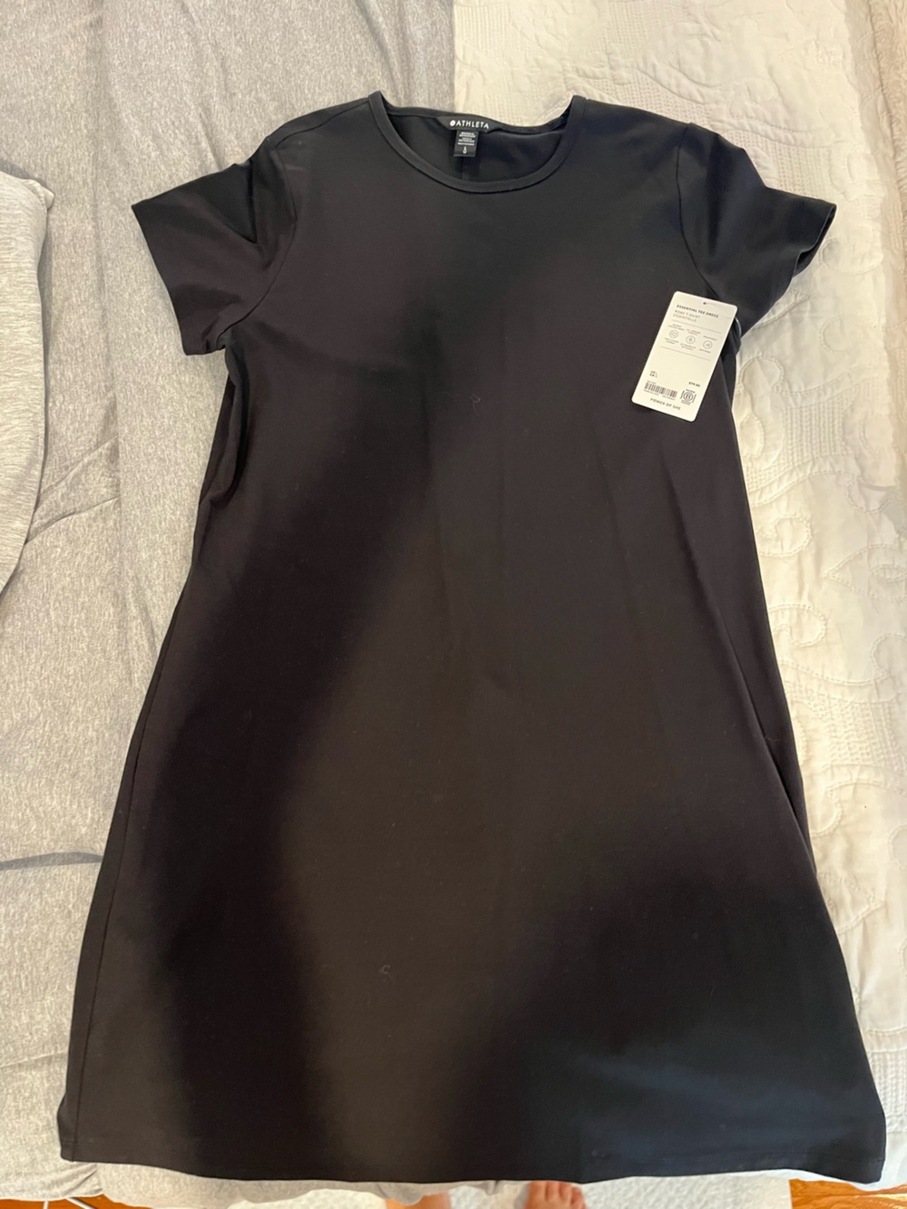 Athleta Black Short Sleeve Mini Dress